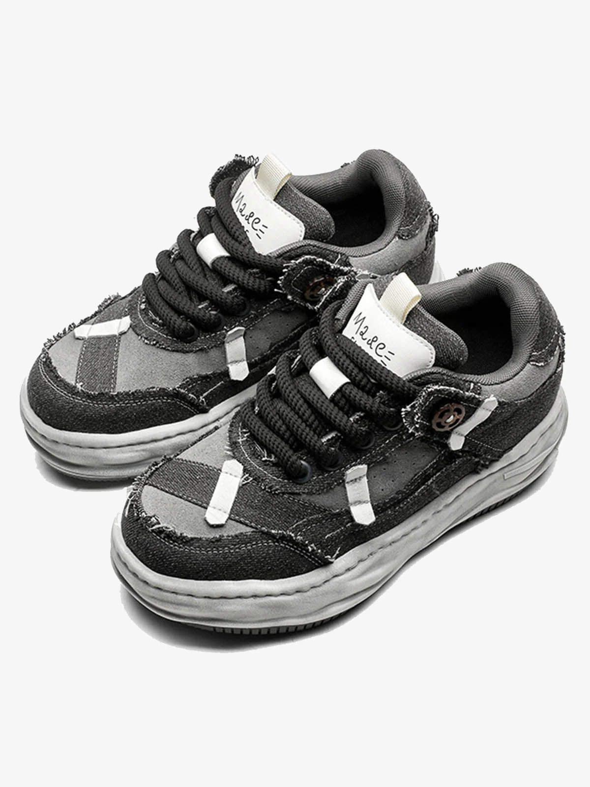 Distressed Deconstructed Split Whisker Platform Sneakers - Image 2