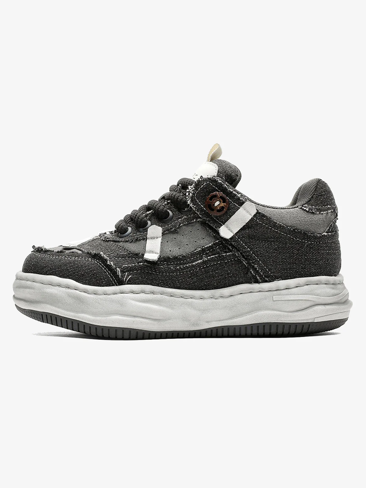 Distressed Deconstructed Split Whisker Platform Sneakers - Image 5