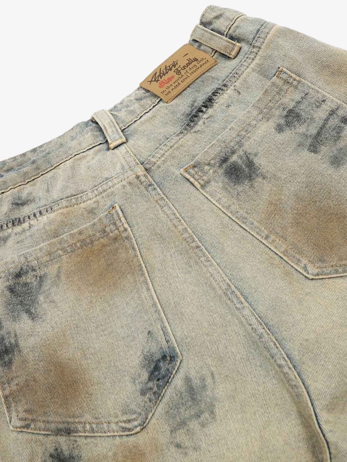 Distressed Tie-Dye Denim Shorts - Image 6