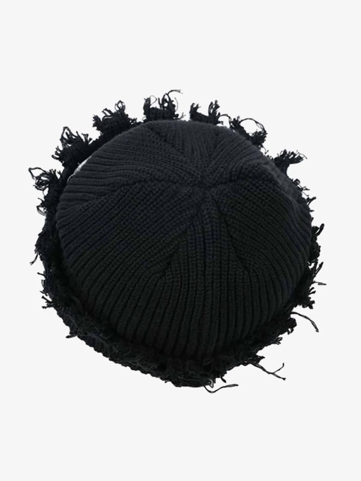 Distressed Denim Patchwork Beanie - Image 12