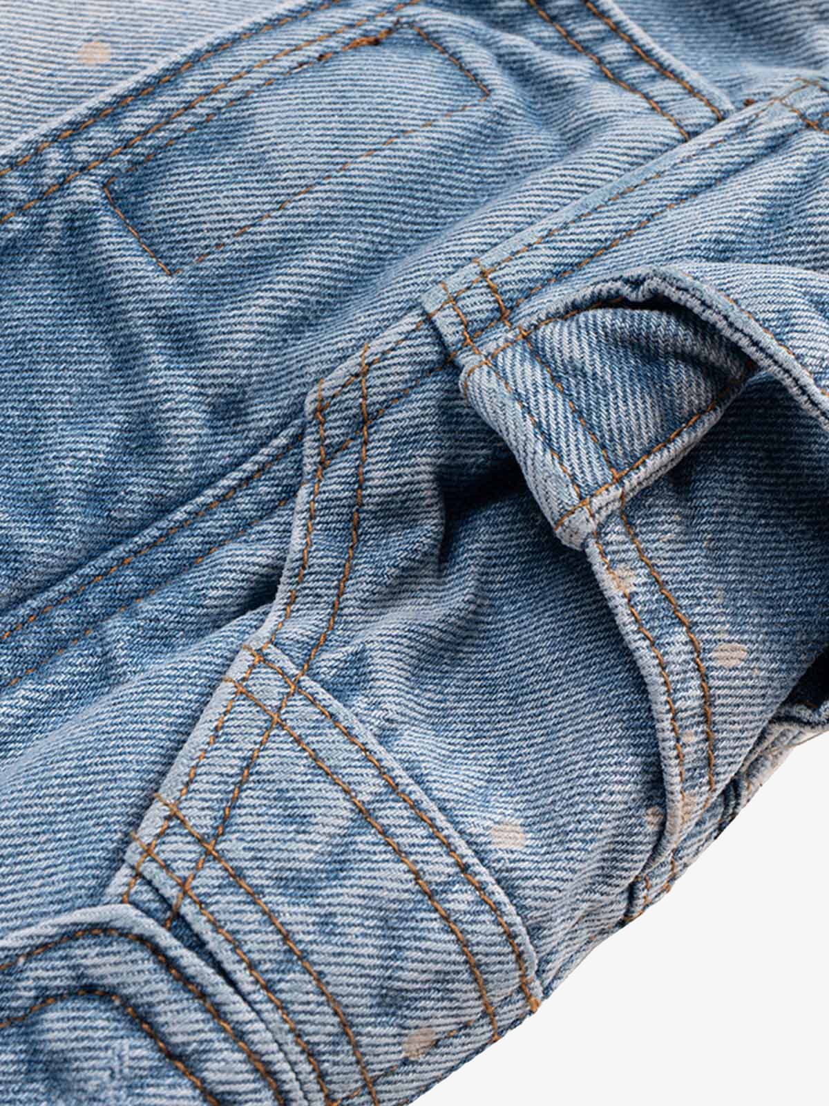 Ripped Washed Tassel Cargo Denim Shorts - Image 9