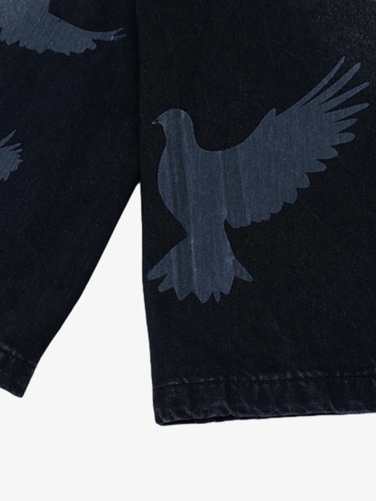 Distressed Dove-Print Denim Jort - Image 11