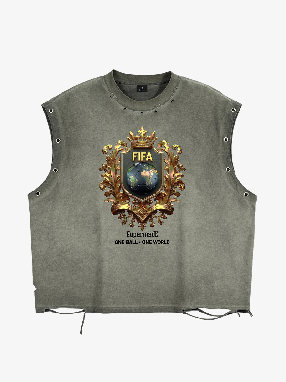 Distressed FIFA Crest Sleeveless T-Shirt