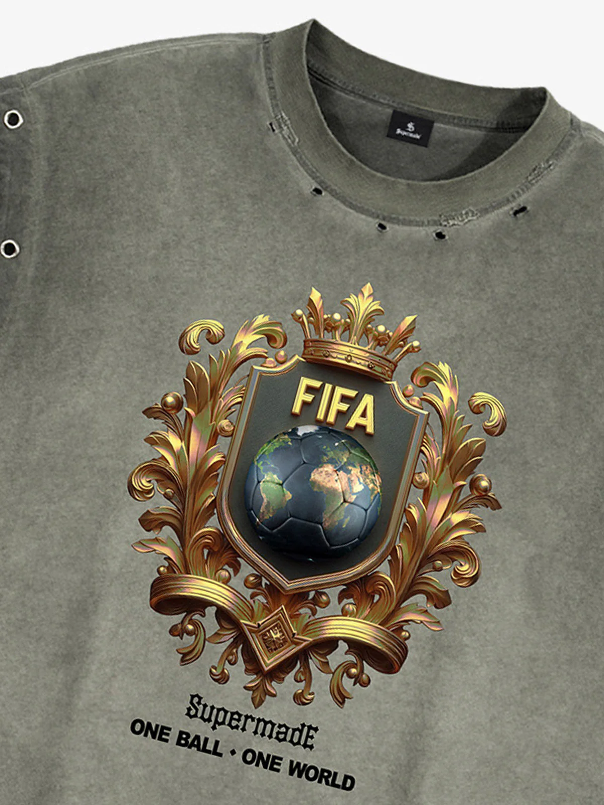 Distressed FIFA Crest Sleeveless T-Shirt - Image 5