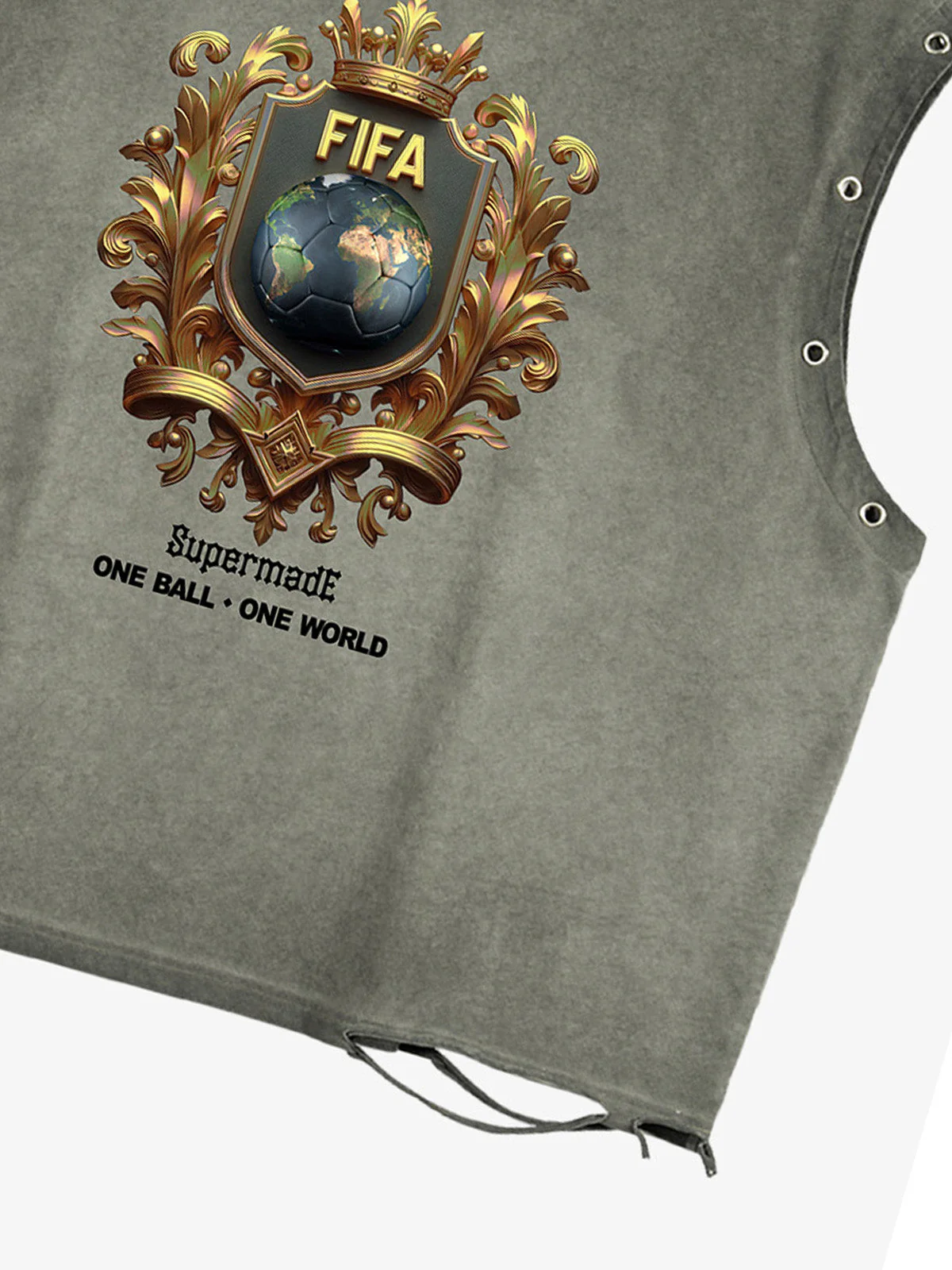 Distressed FIFA Crest Sleeveless T-Shirt - Image 6