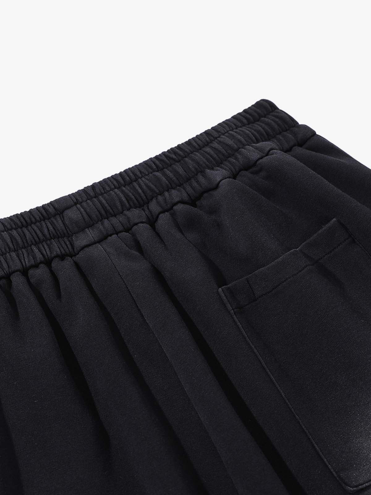 French Terry Distressed Gradient Drawstring Wide Leg Pants - Image 10