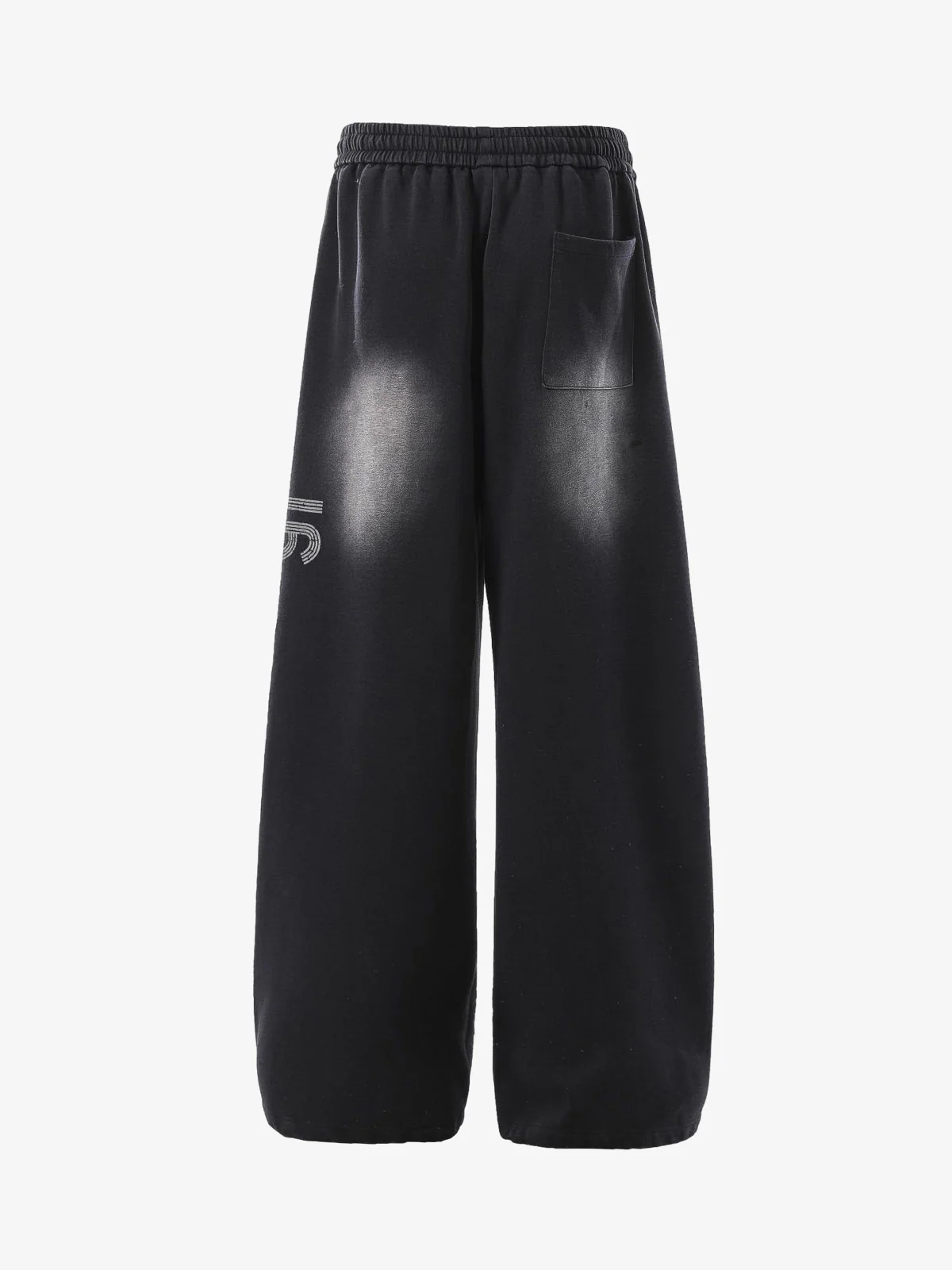French Terry Distressed Gradient Drawstring Wide Leg Pants - Image 7