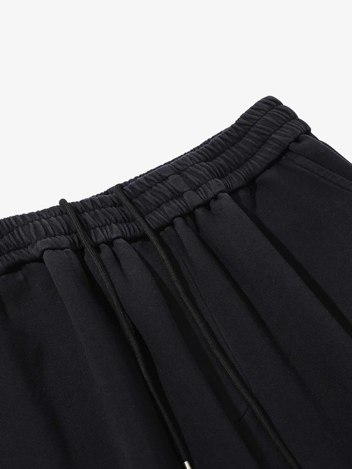 French Terry Distressed Gradient Drawstring Wide Leg Pants - Image 9