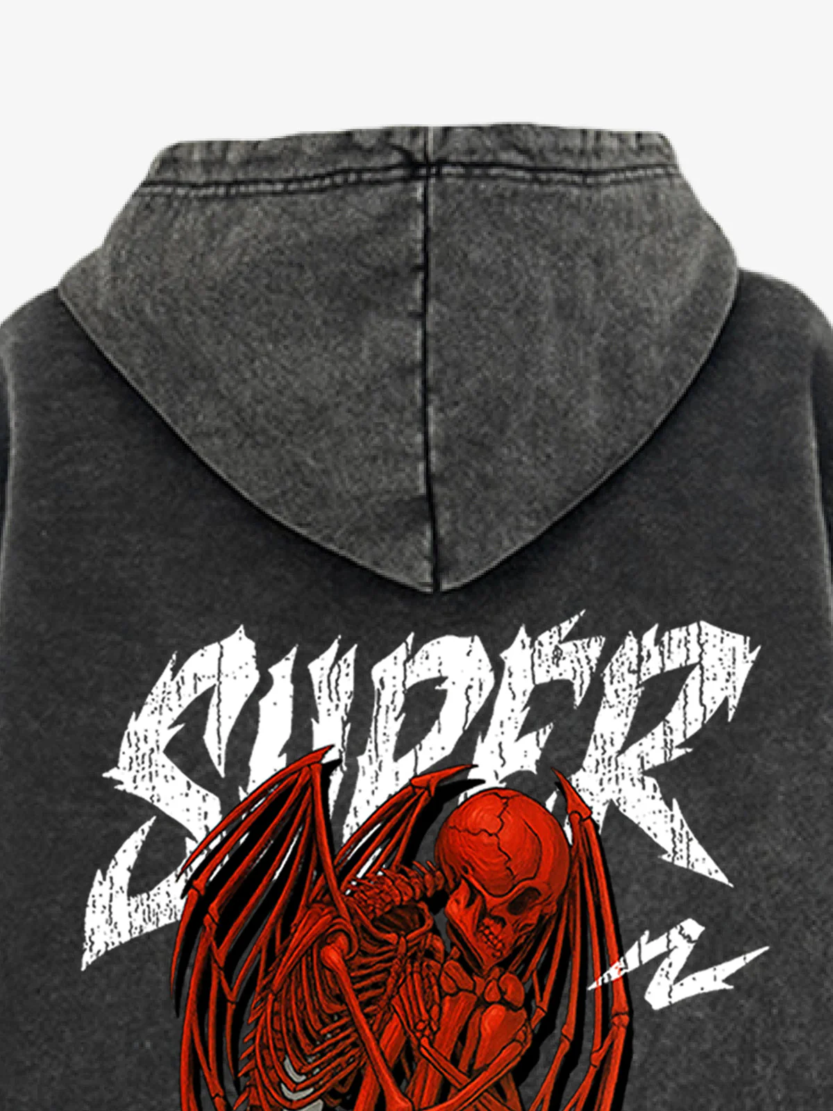 Distressed Graphic Bold Angel Wings Design Hoodie - Image 18