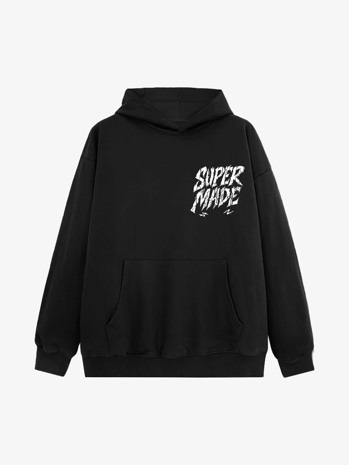 Distressed Graphic Bold Angel Wings Design Hoodie - Image 2