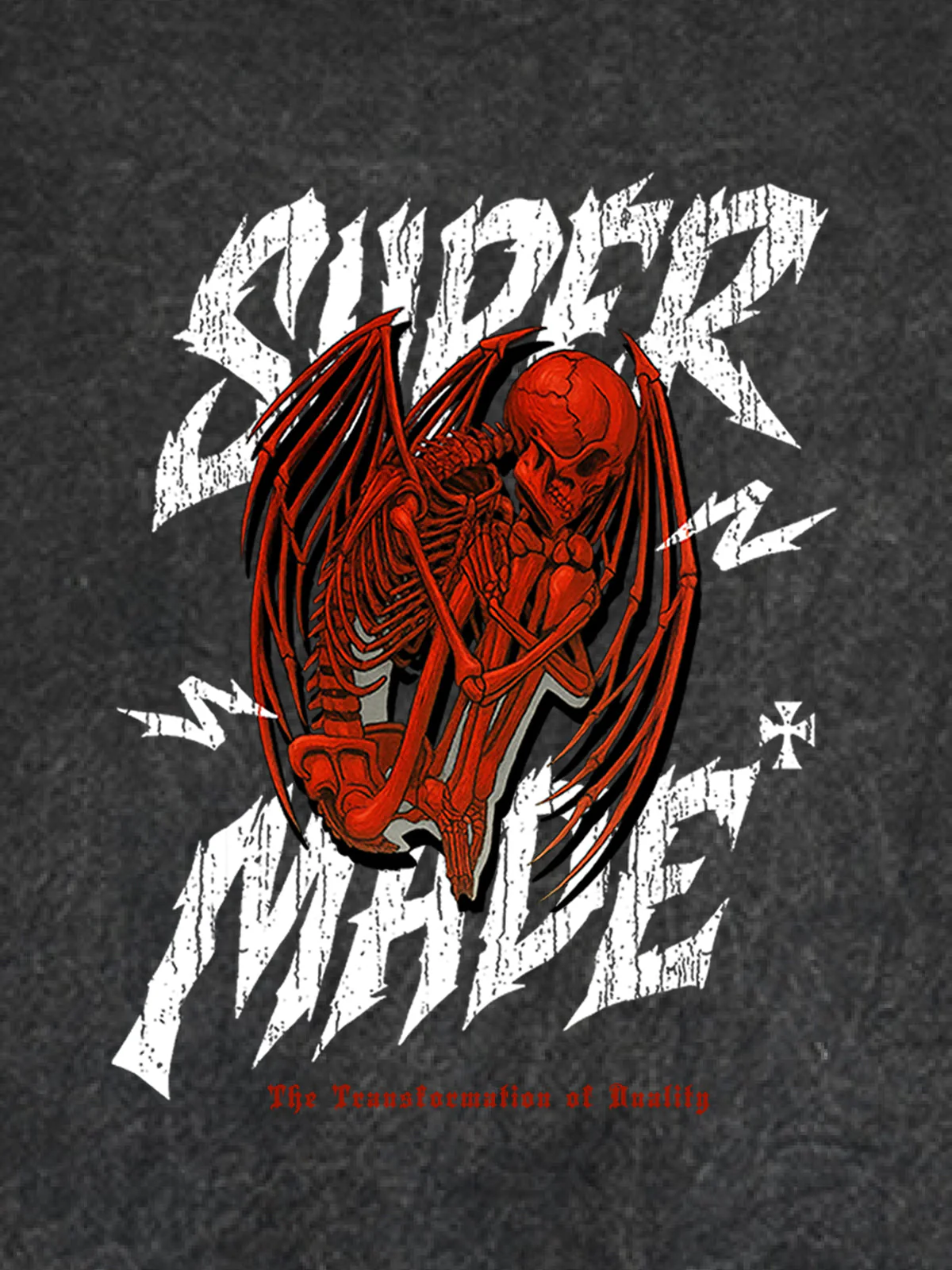 Distressed Graphic Bold Angel Wings Design Hoodie - Image 24
