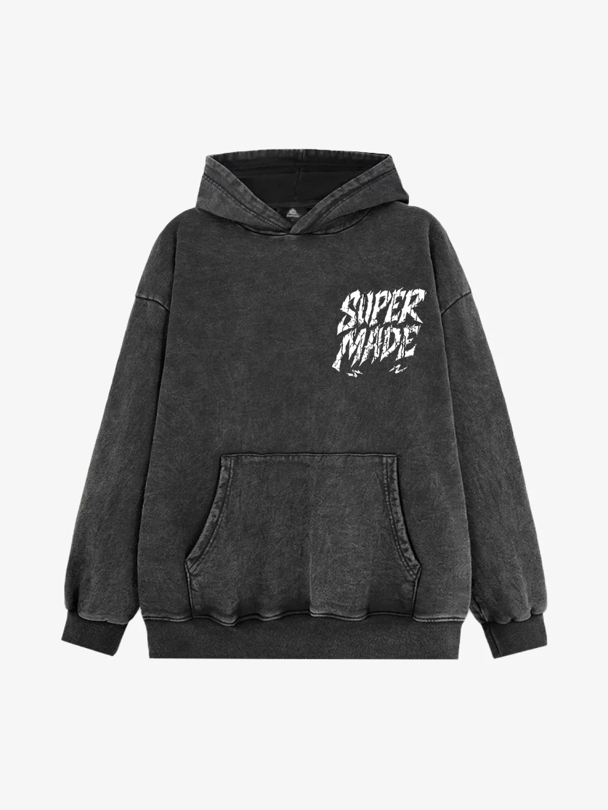 Distressed Graphic Bold Angel Wings Design Hoodie - Image 3
