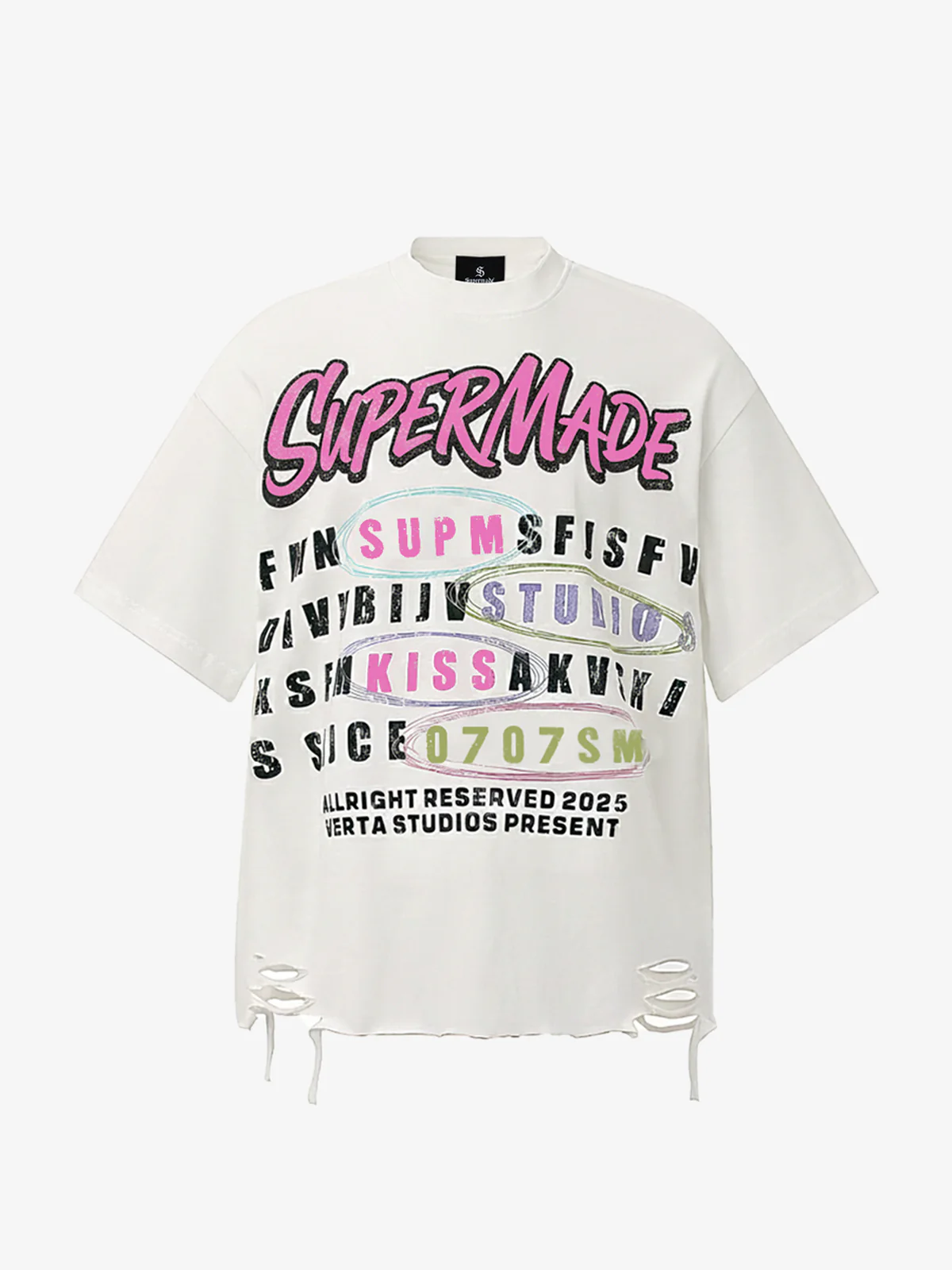 Retro Letter Graphic T-Shirt - Image 2