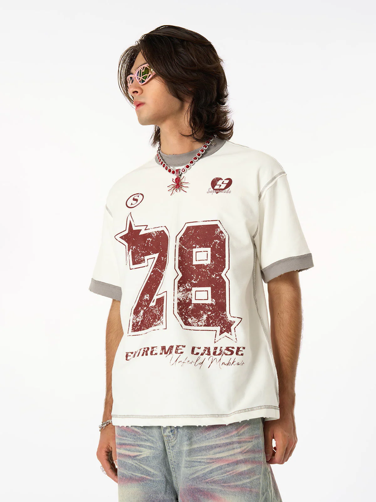 Distressed NO. 28 Jersey T-Shirt - 2442 - Image 4