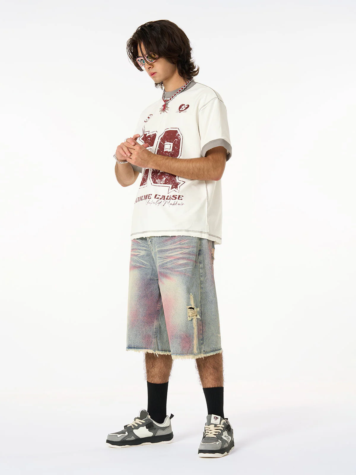 Distressed NO. 28 Jersey T-Shirt - 2442 - Image 7
