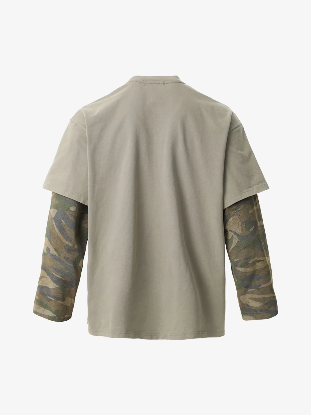 Jersey Distressed Camouflage Faux Two-Piece Graphic T-Shirt - 2420 - Image 6