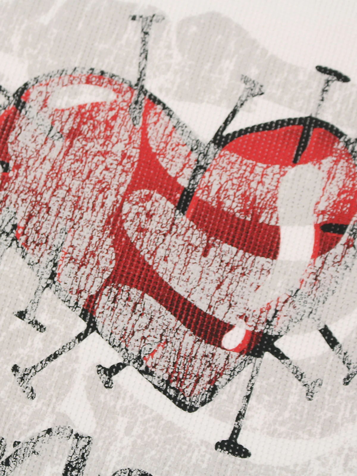 Distressed Heart Graphic Waffle Knit Short Sleeve T-Shirt - Image 11