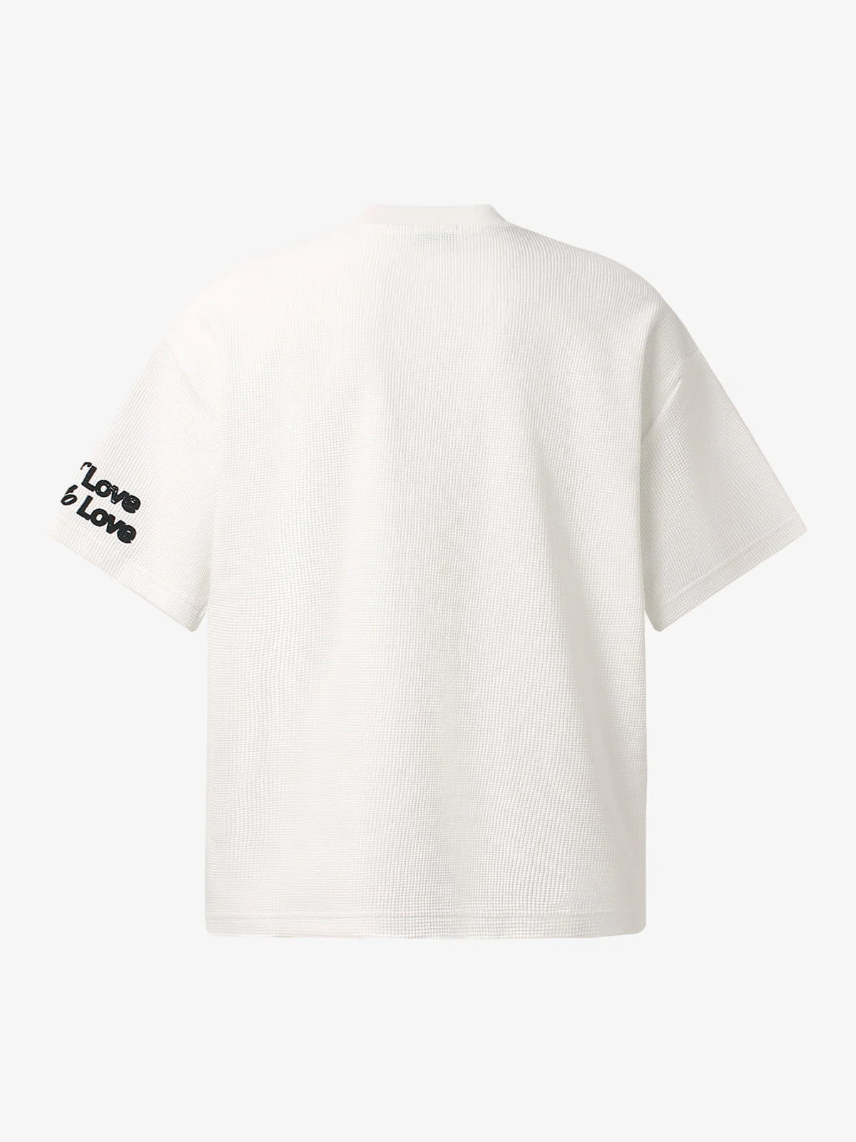 Distressed Heart Graphic Waffle Knit Short Sleeve T-Shirt - Image 4