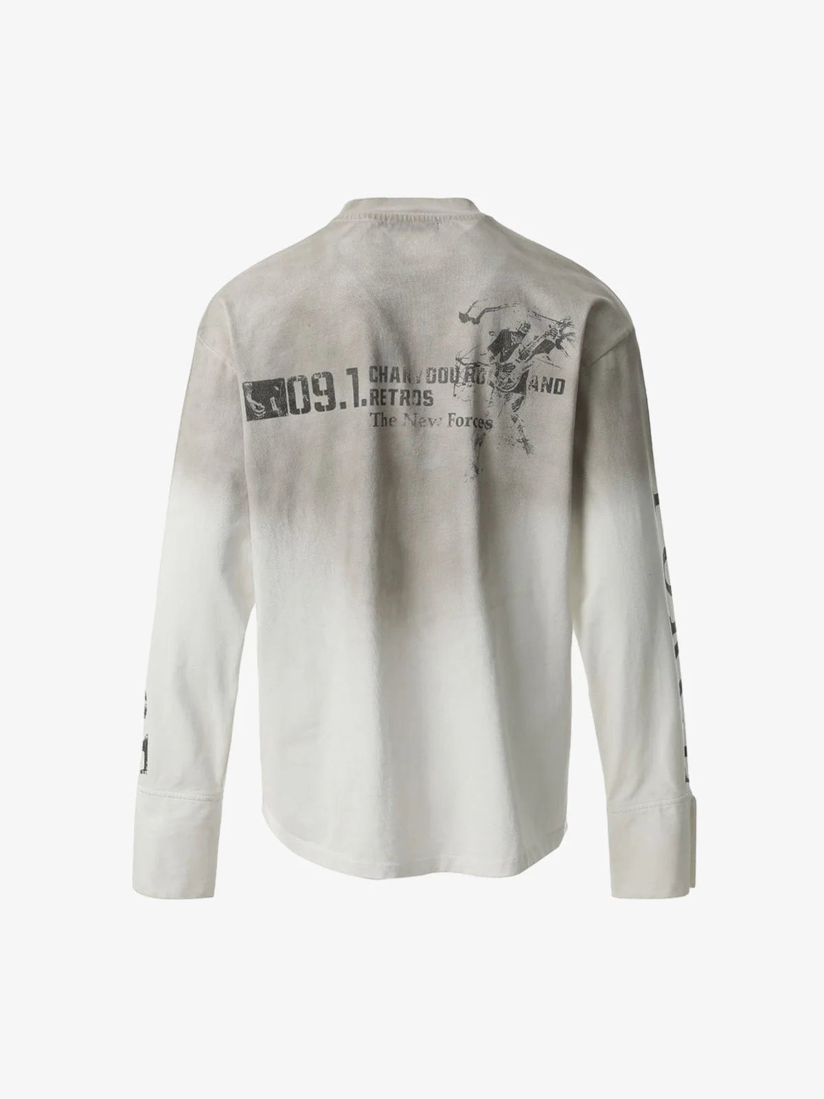 Distressed NO. 09 Long Sleeve T-Shirt - Image 4