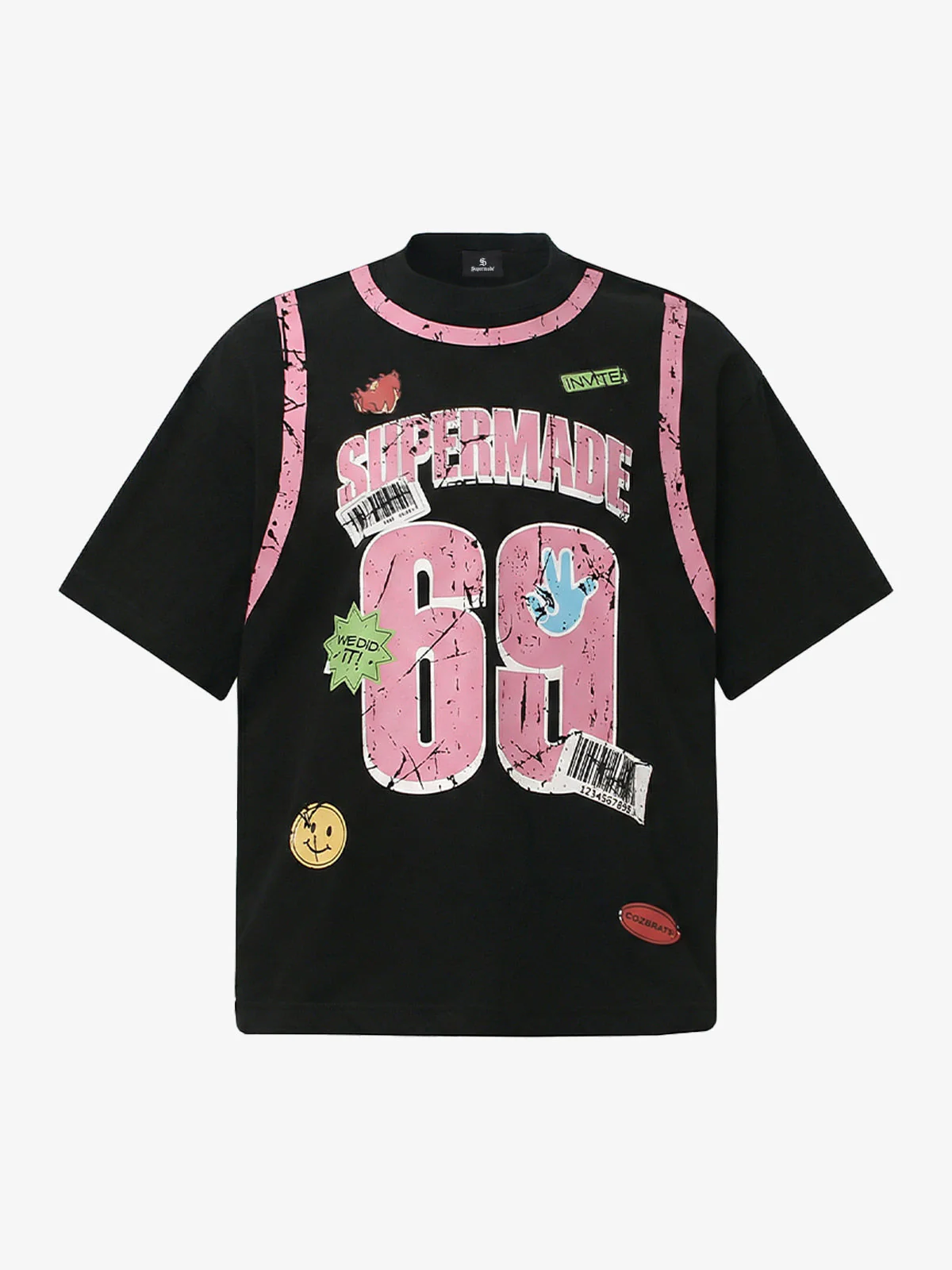 Distressed Number 69 Graphic Print T-Shirt - Image 2