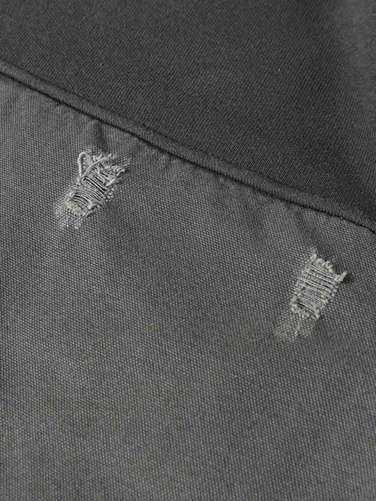 Distressed Patchwork Raw-Edge Layered-Hem Fleece Hoodie - Image 11