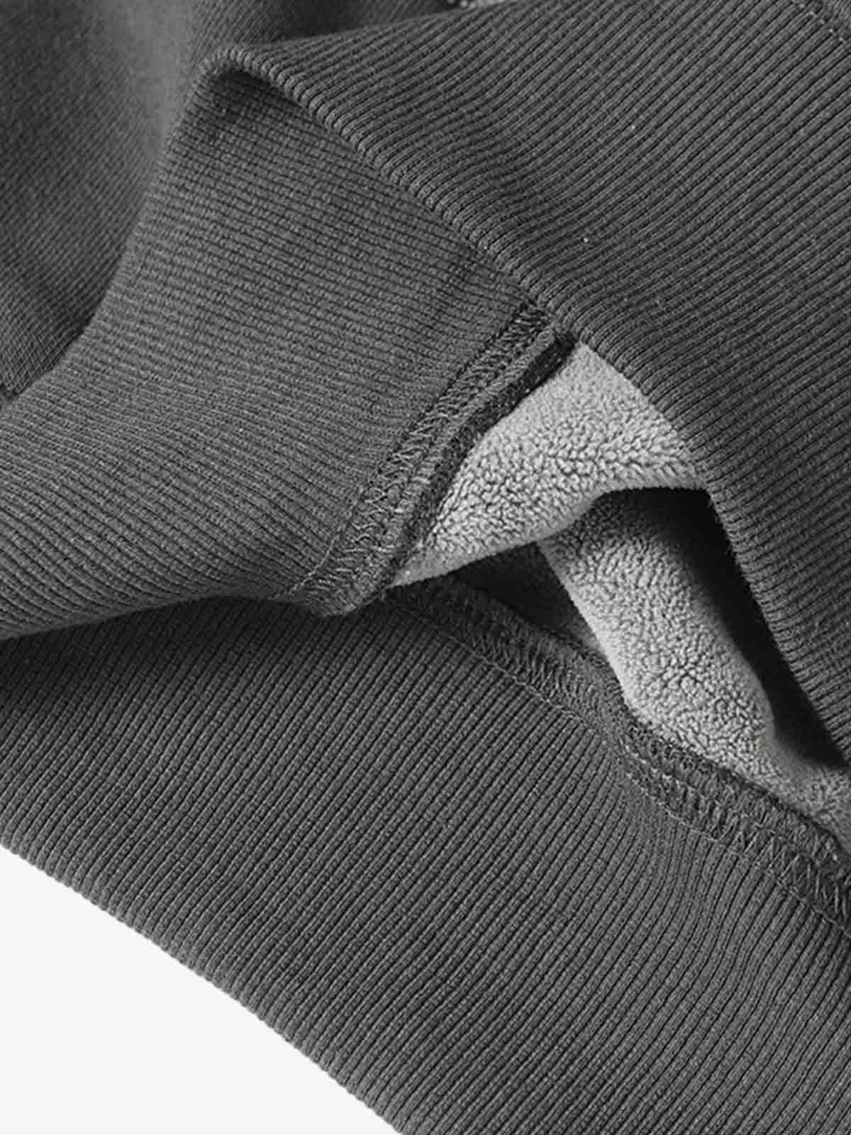 Distressed Patchwork Raw-Edge Layered-Hem Fleece Hoodie - Image 13