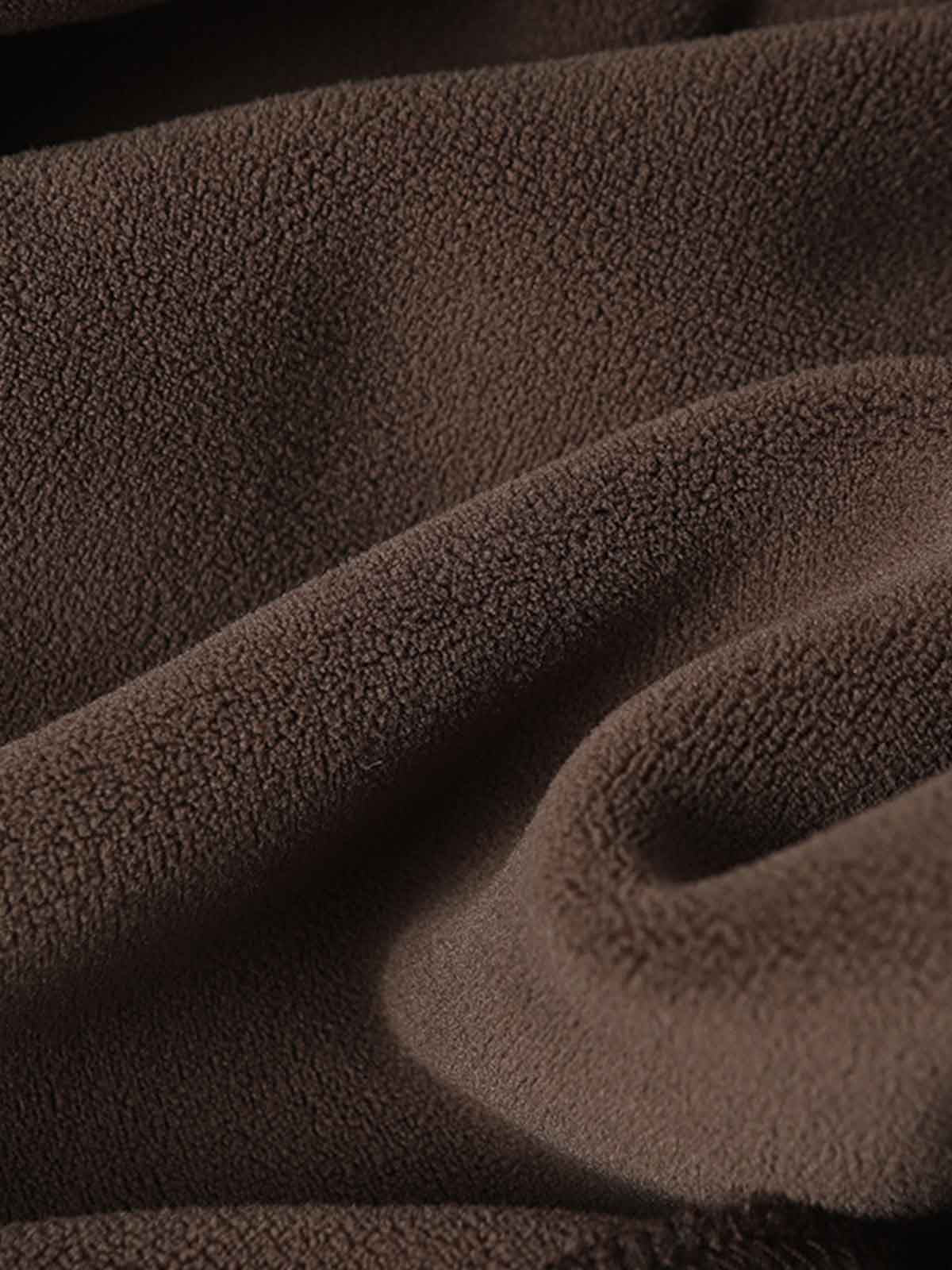 Distressed Patchwork Raw-Edge Layered-Hem Fleece Hoodie - Image 9