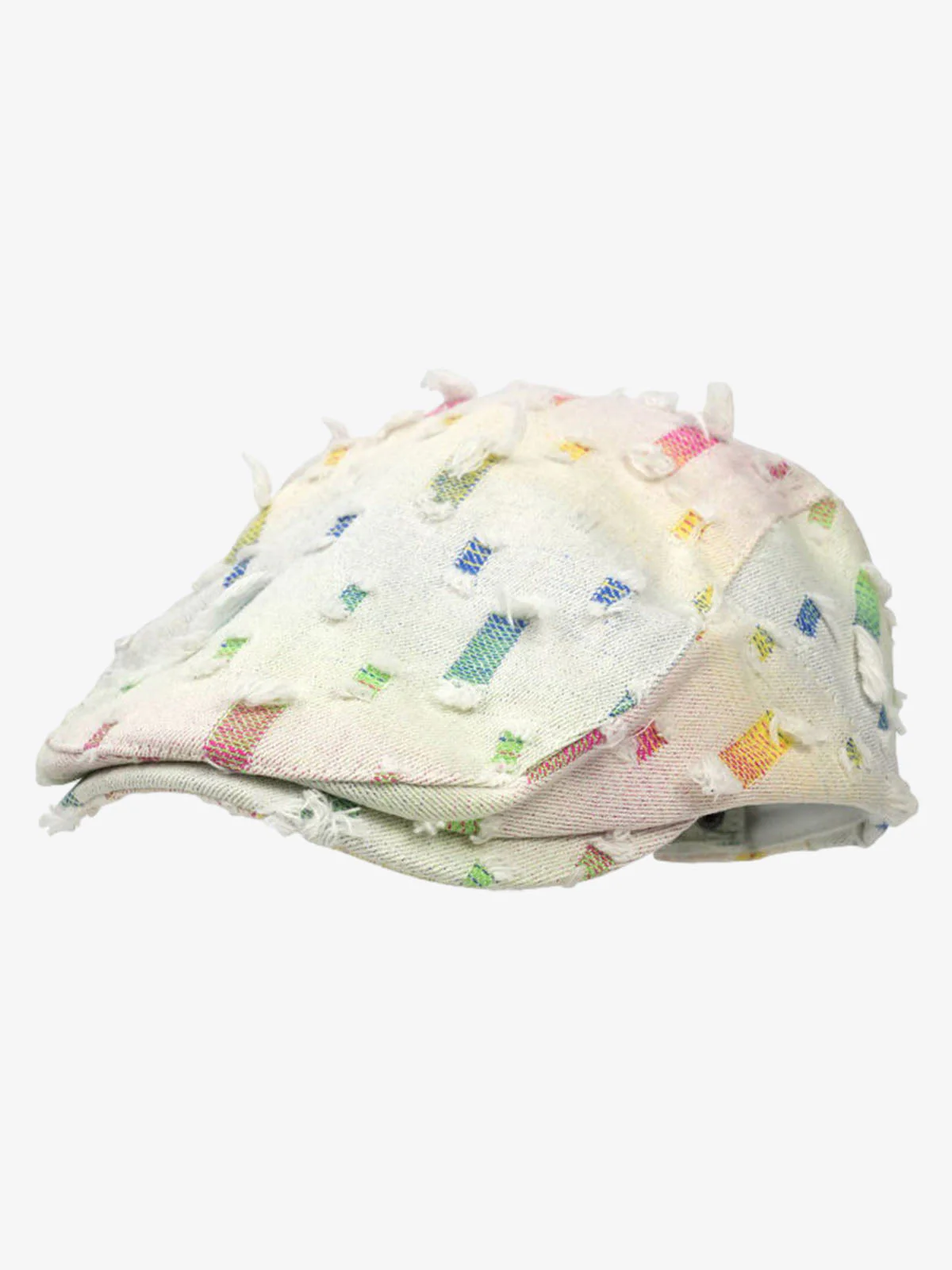 Distressed Rainbow Star Patchwork Flat Cap - Image 2