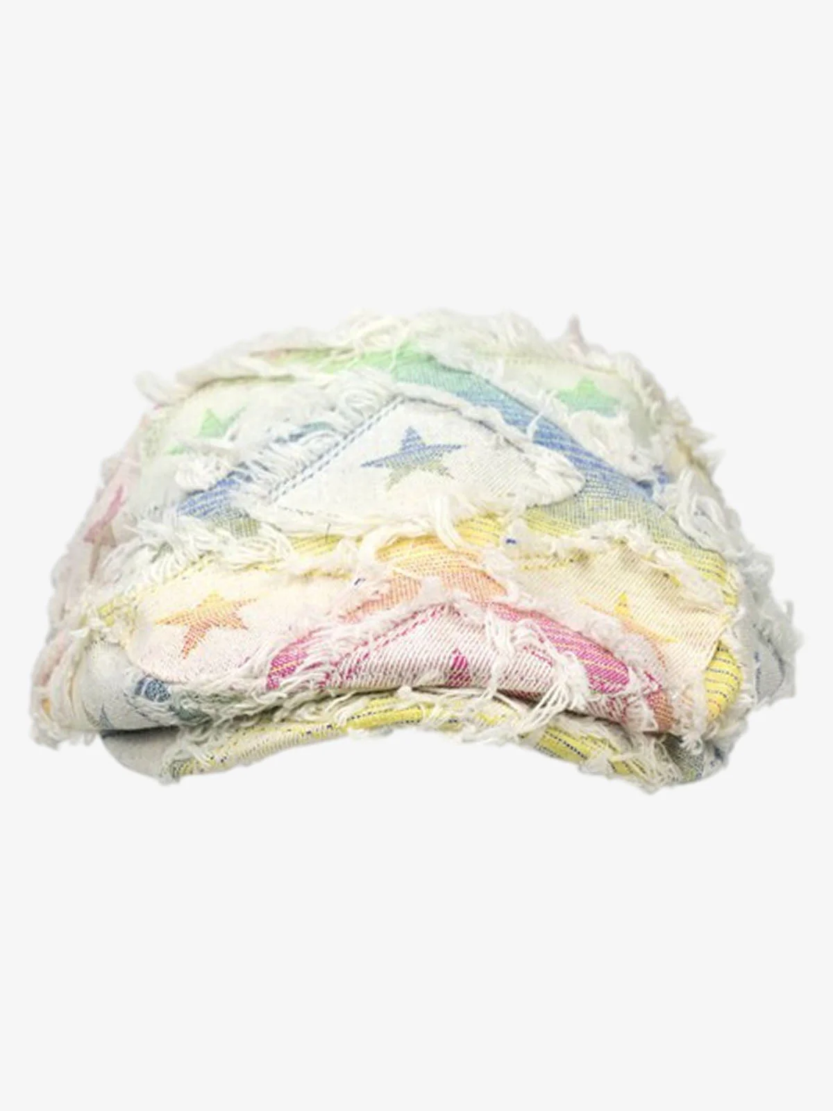 Distressed Rainbow Star Patchwork Flat Cap - Image 3