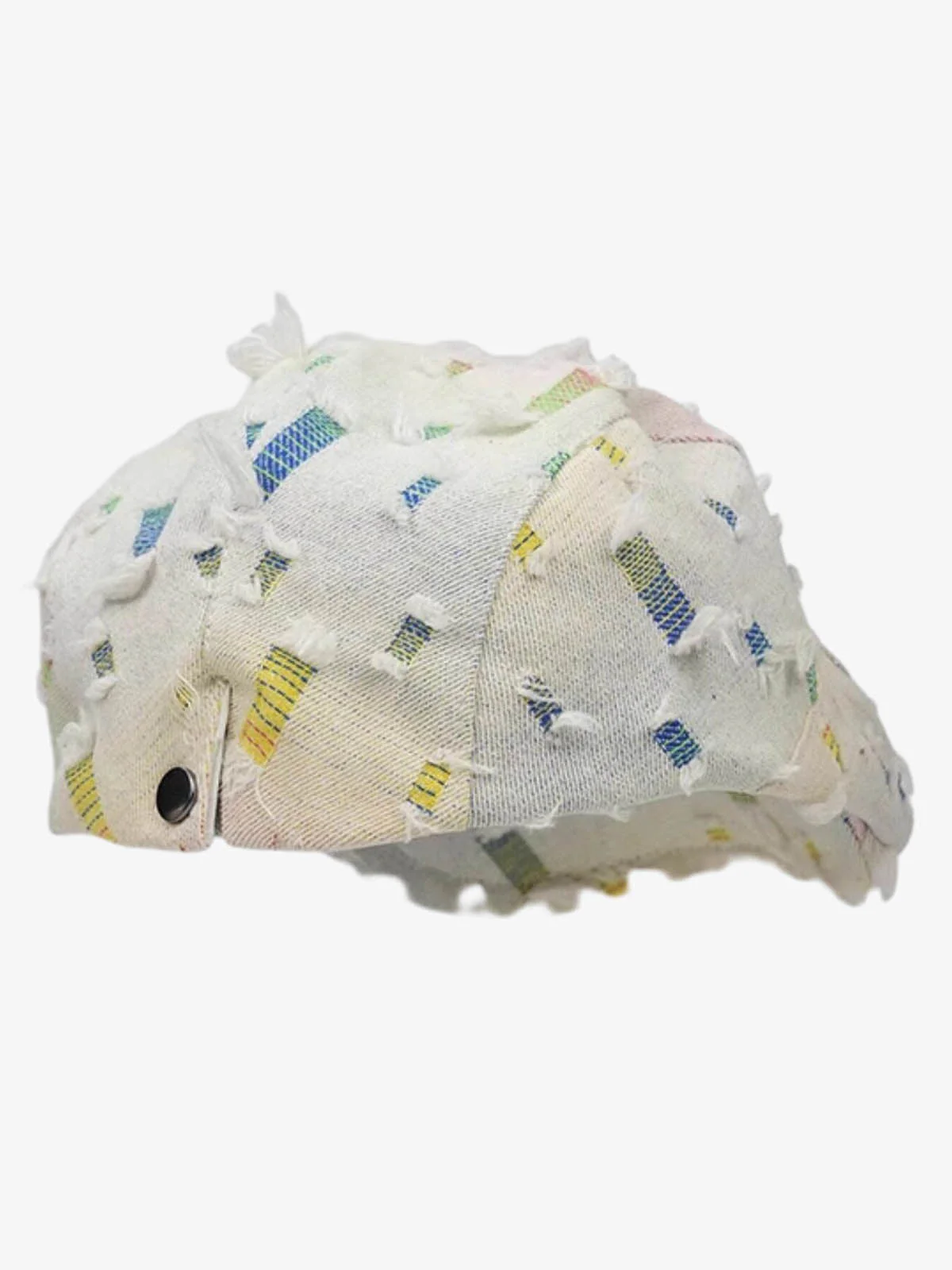 Distressed Rainbow Star Patchwork Flat Cap - Image 8