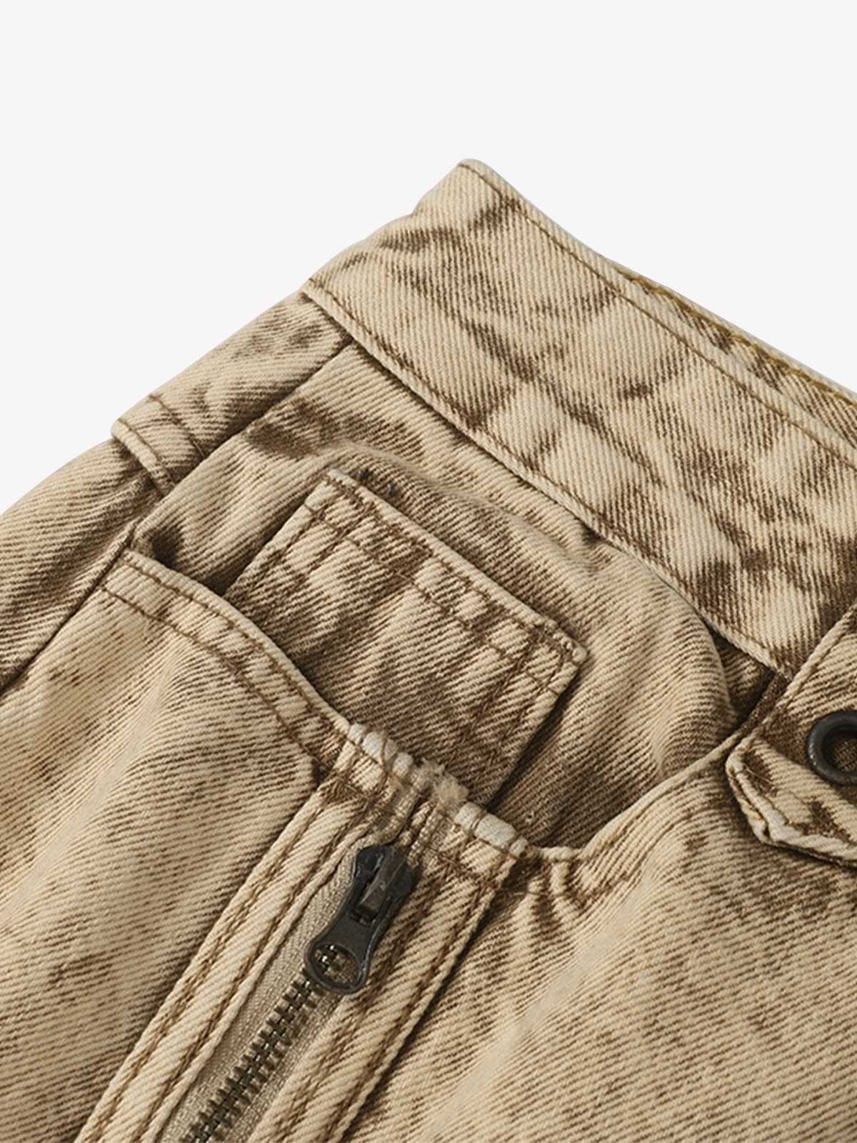 Distressed Raw-Edge Panel Sculpted Wide-Leg Jeans - Image 4