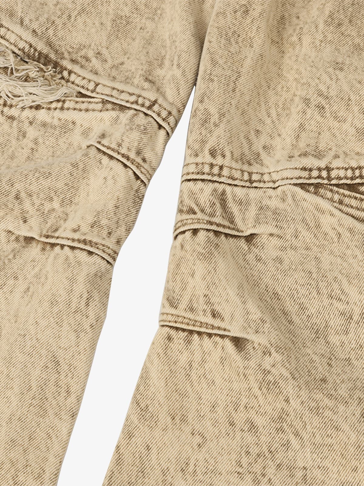 Distressed Raw-Edge Panel Sculpted Wide-Leg Jeans - Image 7