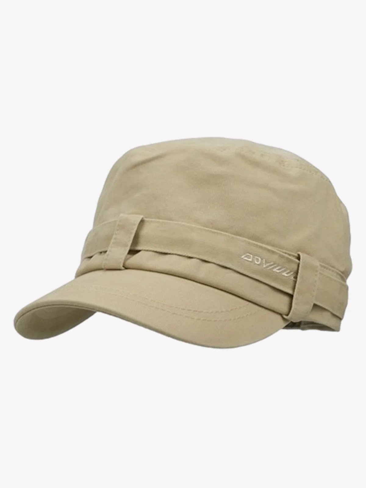 Distressed Stud Detail Cotton Flat Top Cap - Image 3