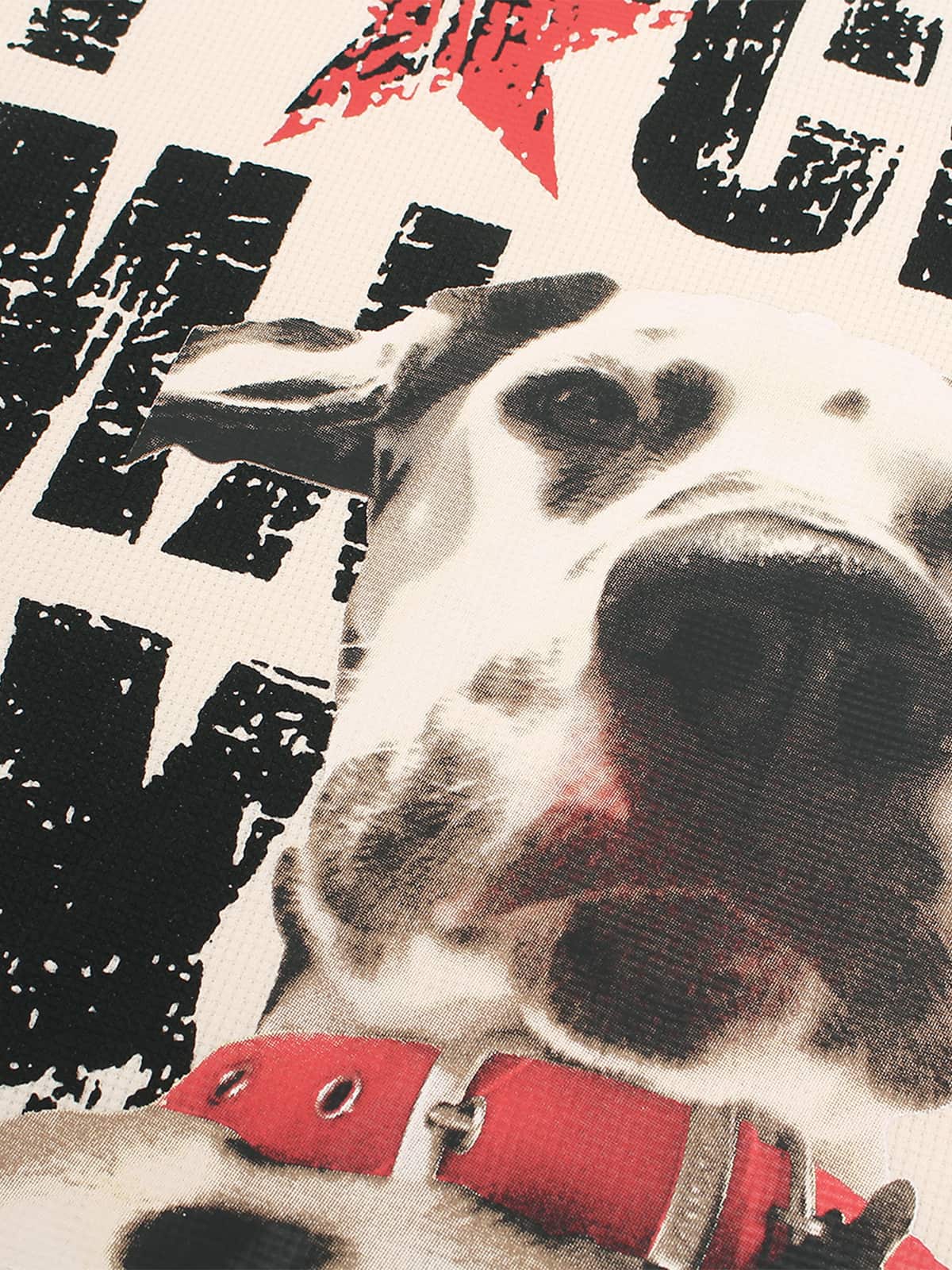 Distressed Text Dog Graphic T-Shirt - Image 6