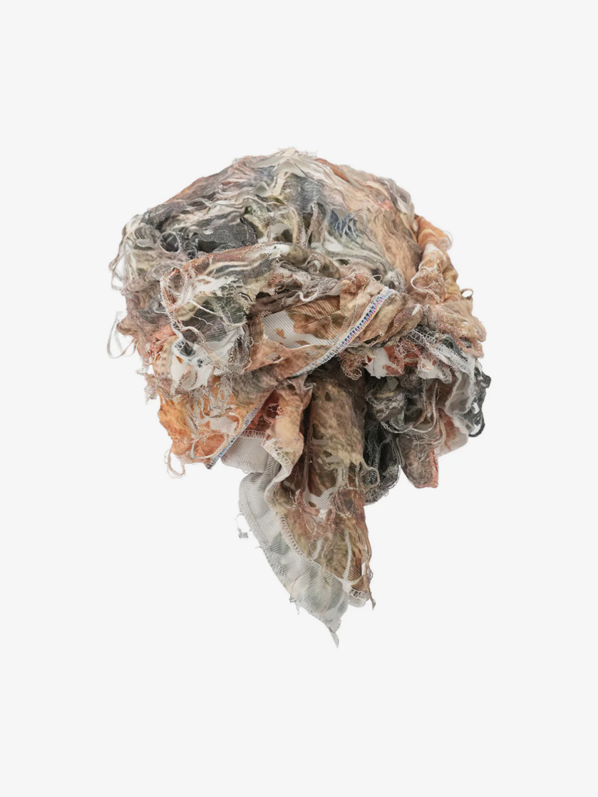 Distressed Tie-Dye Mixed Color Wasteland Square Scarf - Image 4