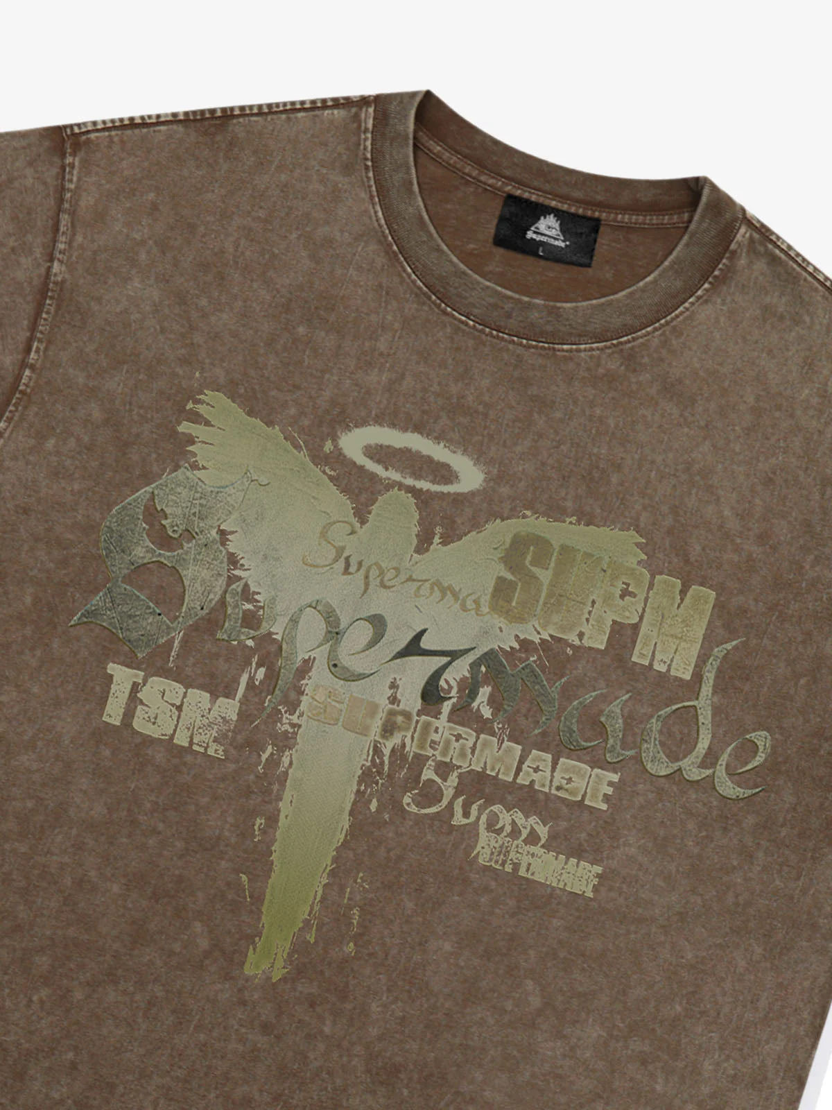 Distressed Washed Gothic Angel Graphic T-Shirt - Image 10
