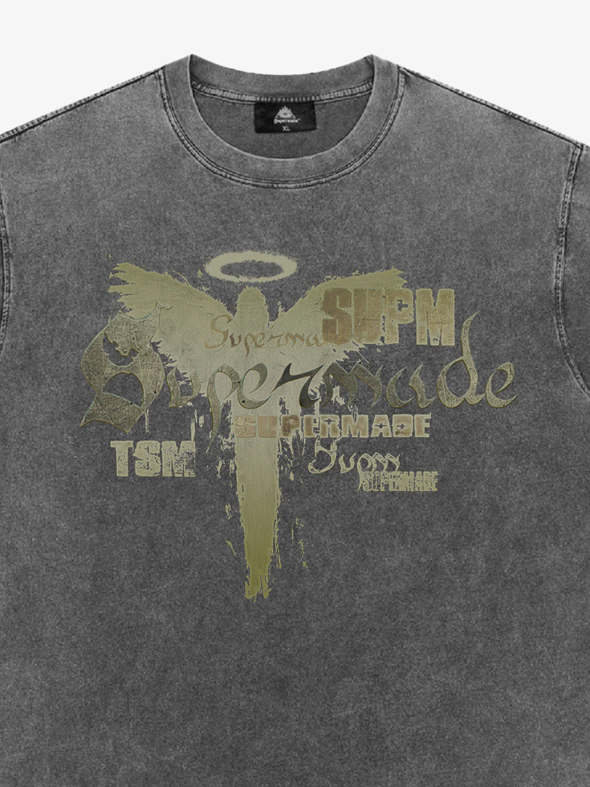 Distressed Washed Gothic Angel Graphic T-Shirt - Image 12