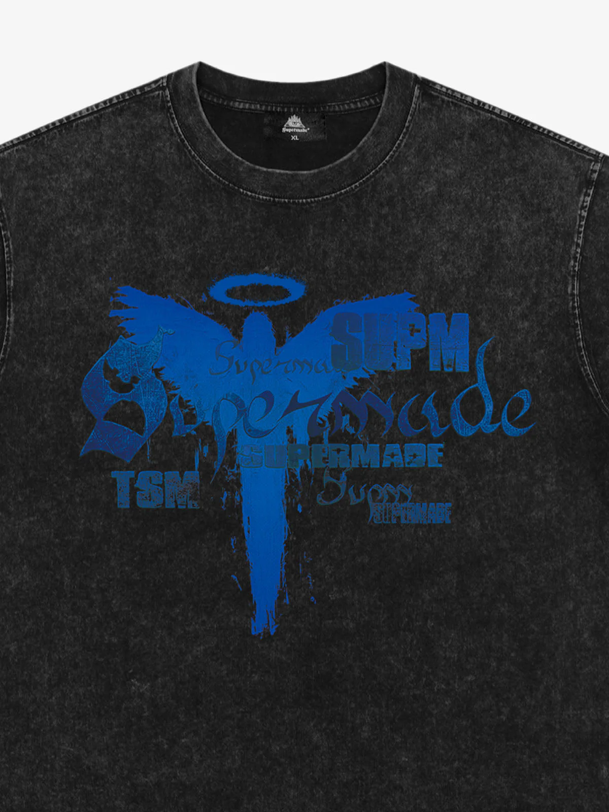 Distressed Washed Gothic Angel Graphic T-Shirt - Image 4