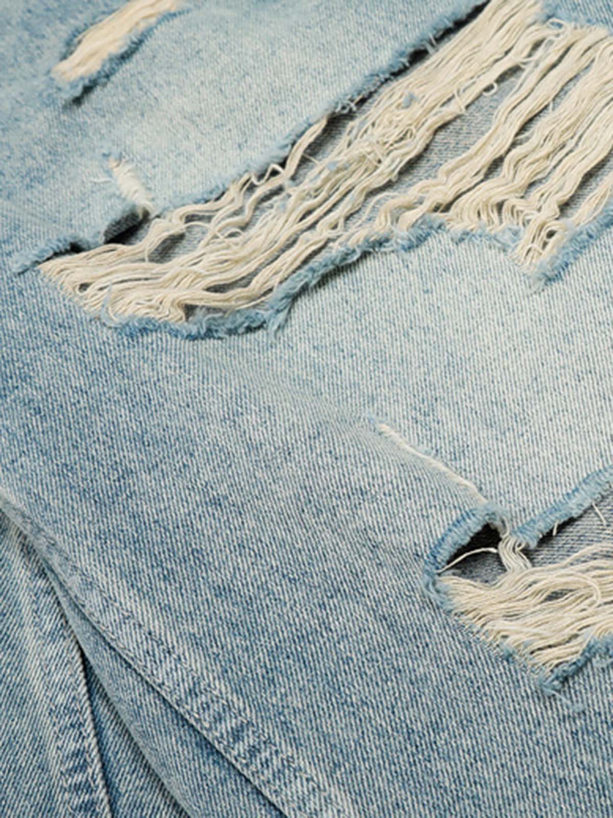 Distressed Washed Ripped Denim Jort - Image 5