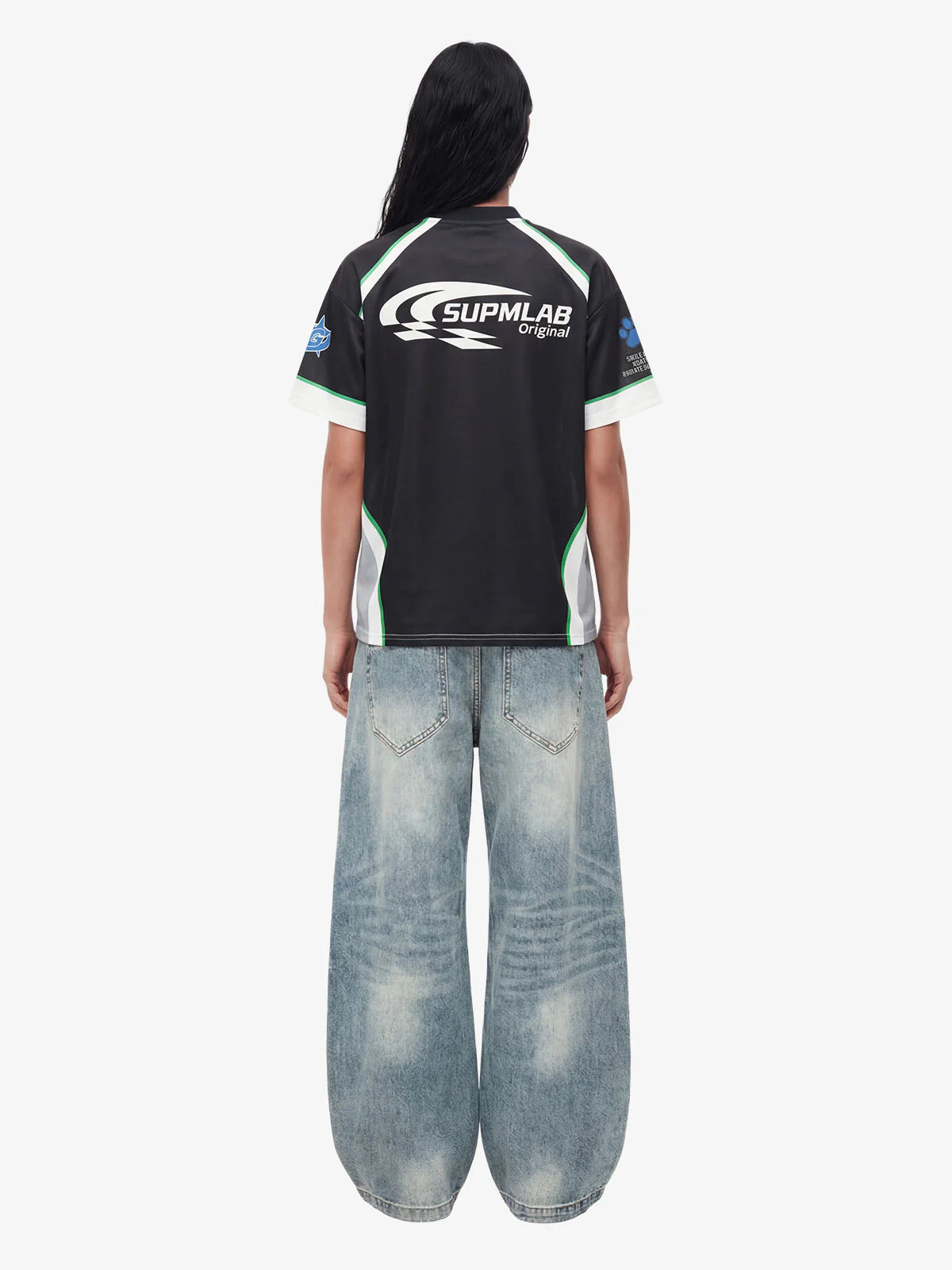 Doberman Graphic Racing Moto Style V-Neck Jersey T-Shirt - Image 5
