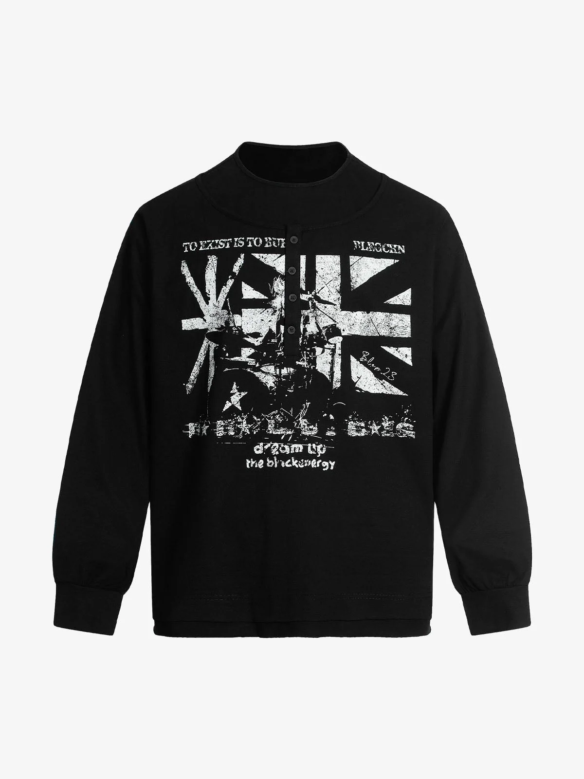 Double Collar Design Printed T-Shirt - Image 2