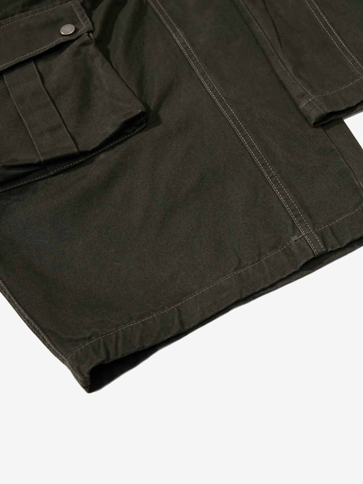 Draped Fabric Accessories Deconstructed Wide Leg Cargo Pants - Image 13