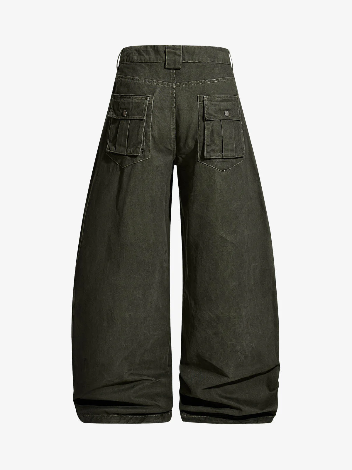 Draped Fabric Accessories Deconstructed Wide Leg Cargo Pants - Image 8