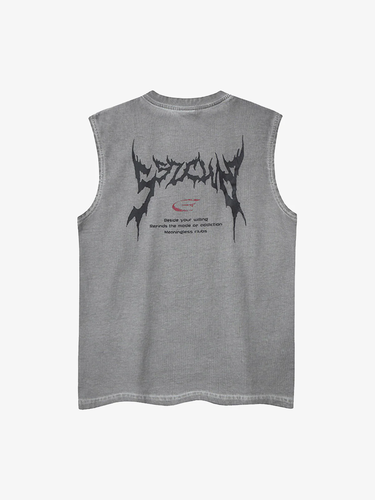 Retro Washed Letter Print Vest - Image 10