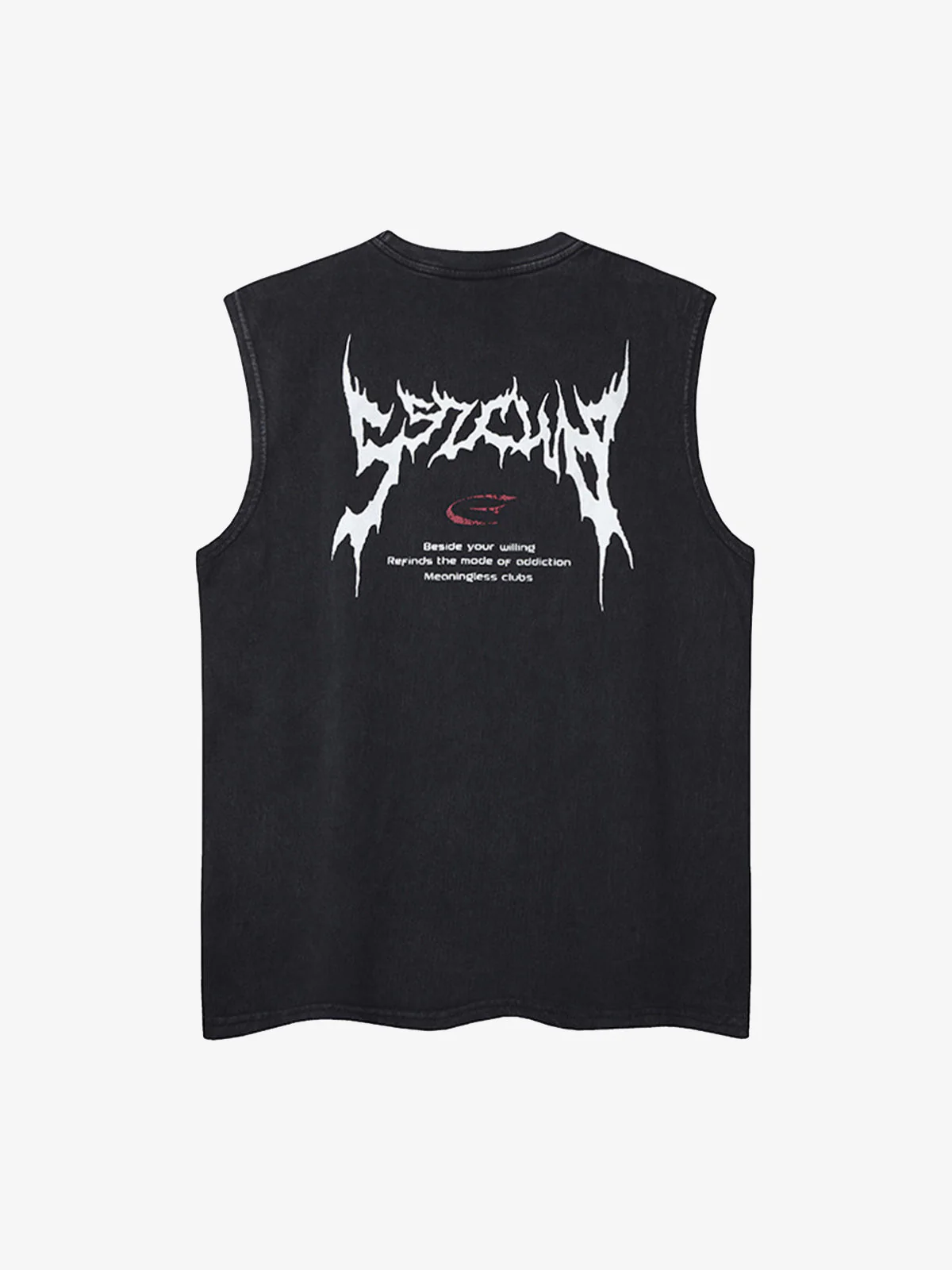 Retro Washed Letter Print Vest - Image 2