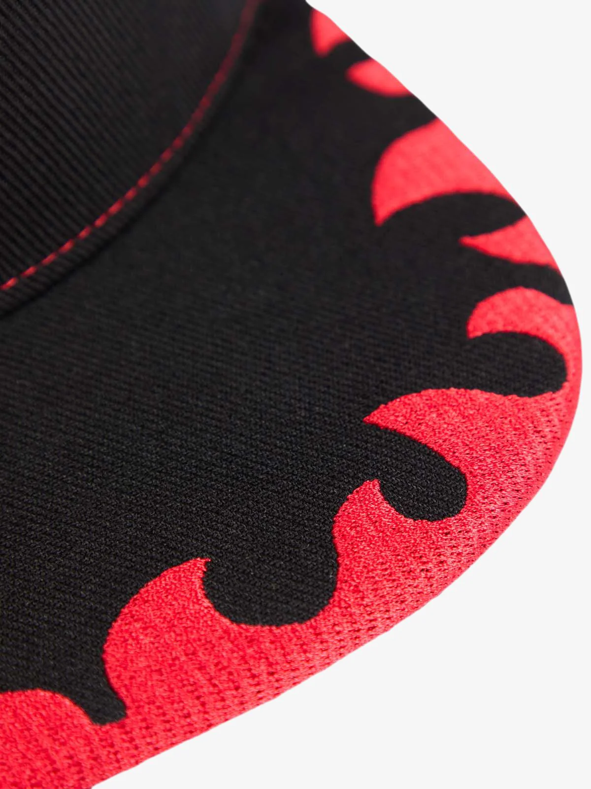 Embroidered Flame-Trimmed Black Baseball Cap - 2365 - Image 4