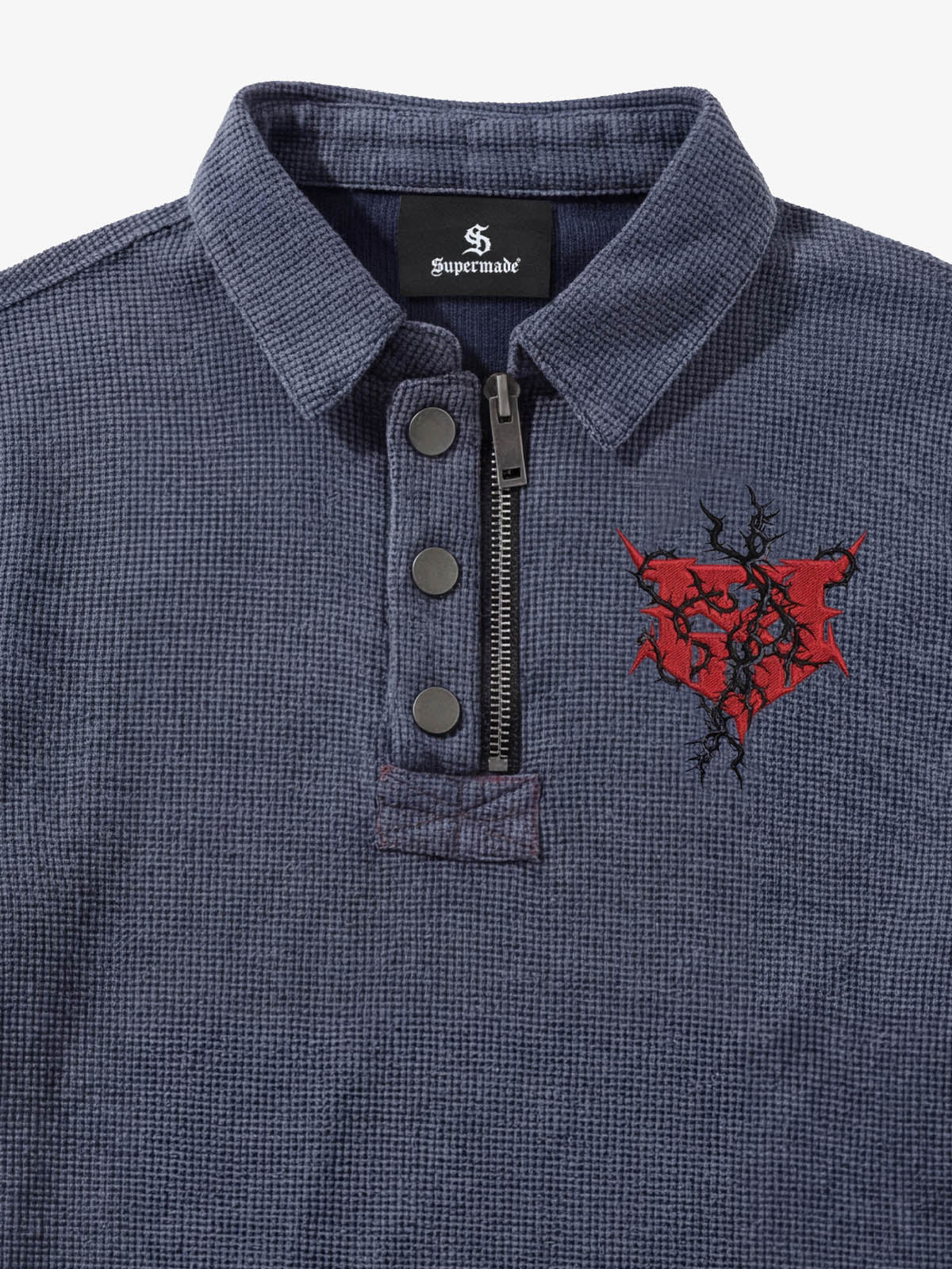 Embroidered Graphic Zip Polo Shirt - Image 5