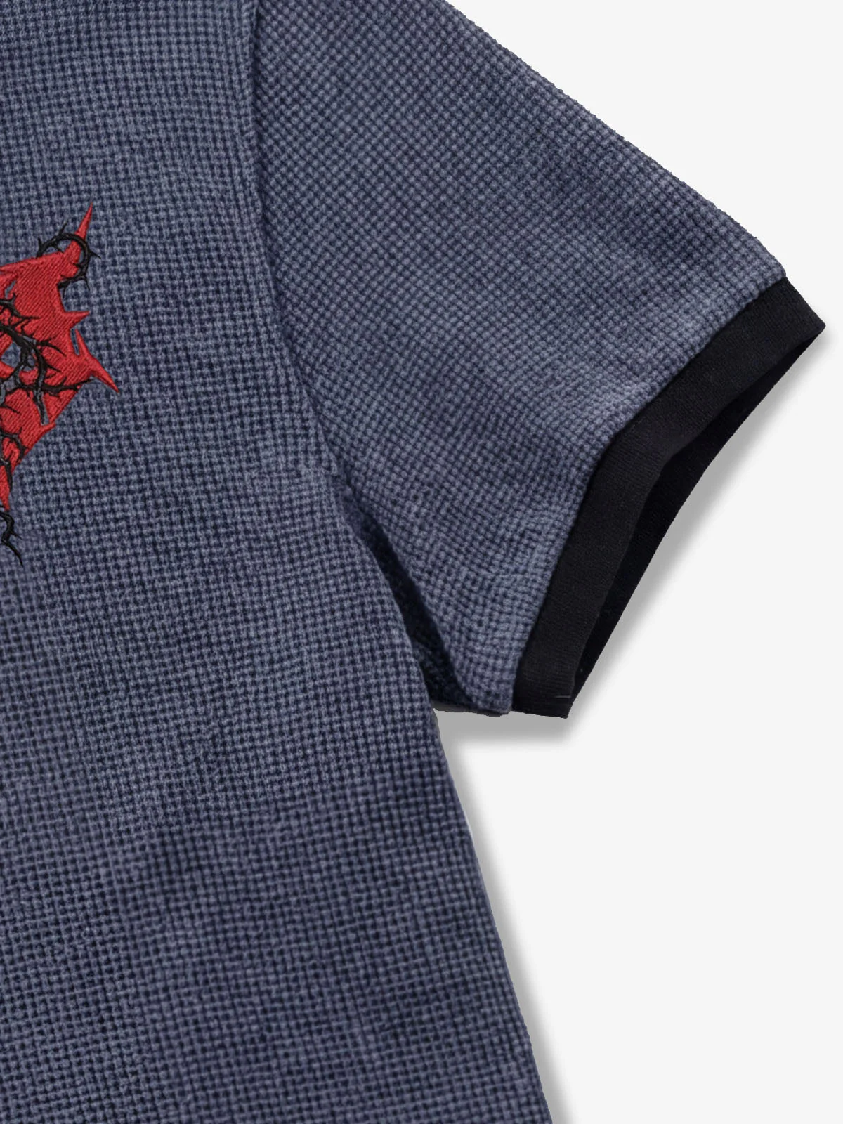 Embroidered Graphic Zip Polo Shirt - Image 7