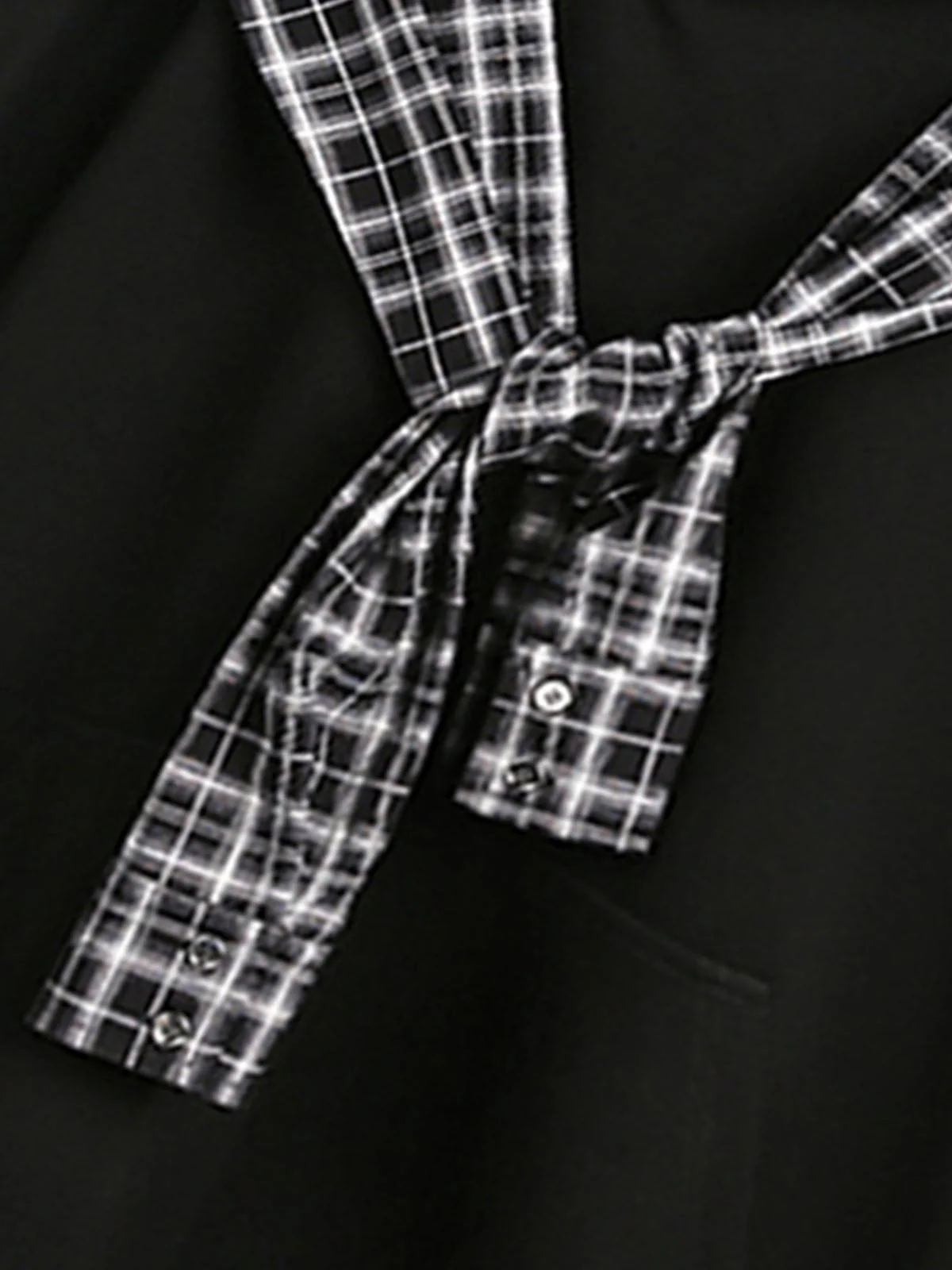 Fake Two-Piece Plaid Shirt Scarf Design Hoodie - Image 12