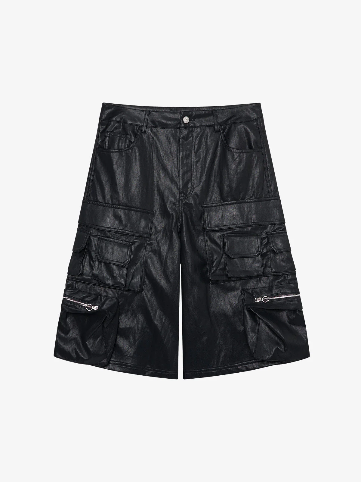 Faux Leather Cargo Jorts